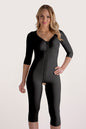 High Back, Knee Length, Sleeved Bodysuit with Hook & Eye Closure (BB09-BK)
