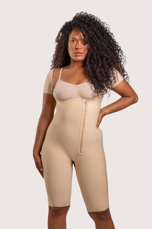 Mid Thigh Bodysuit with Front Zipper (BS09)