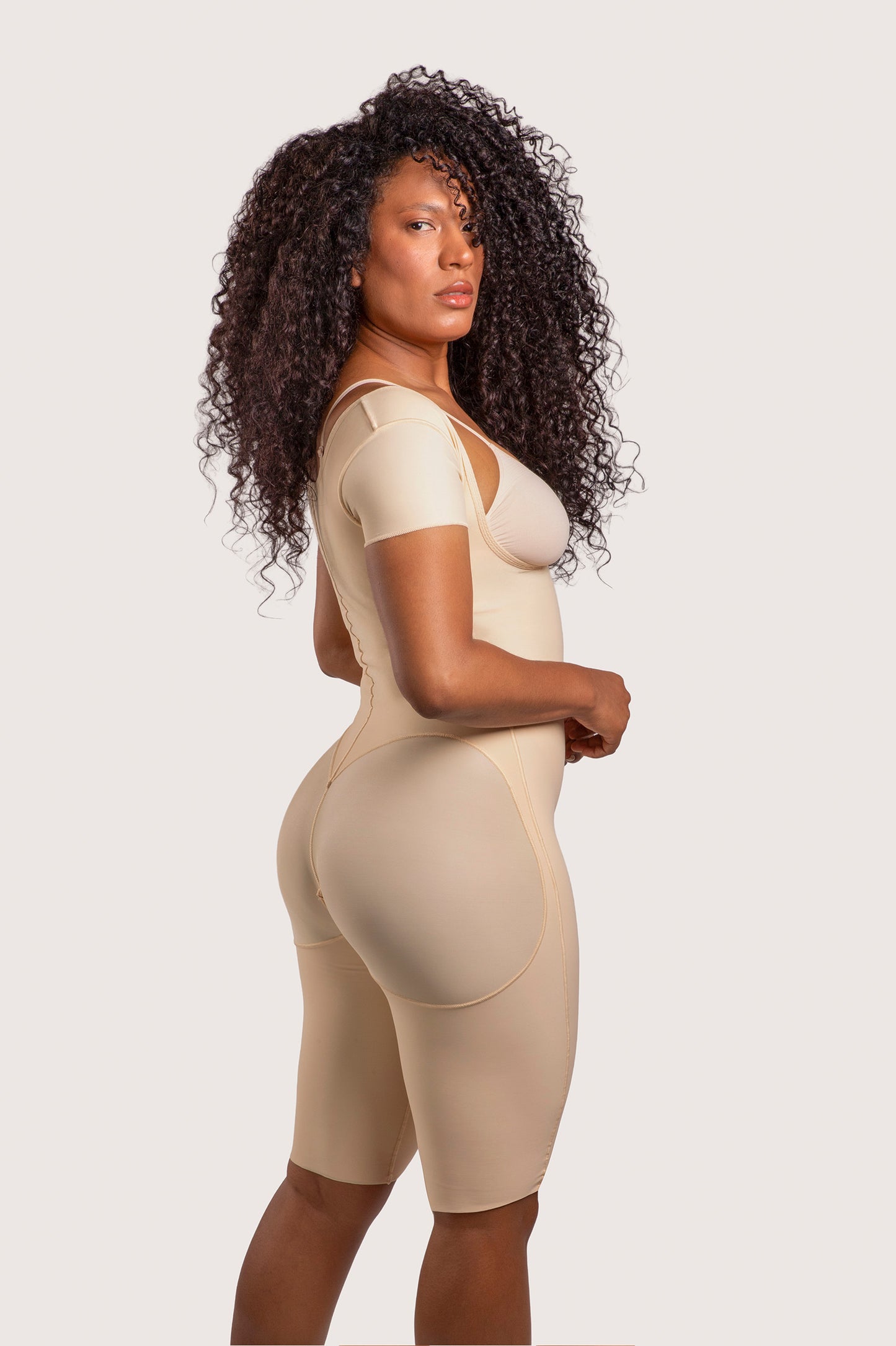 Mid Thigh Bodysuit with Front Zipper (BS09)