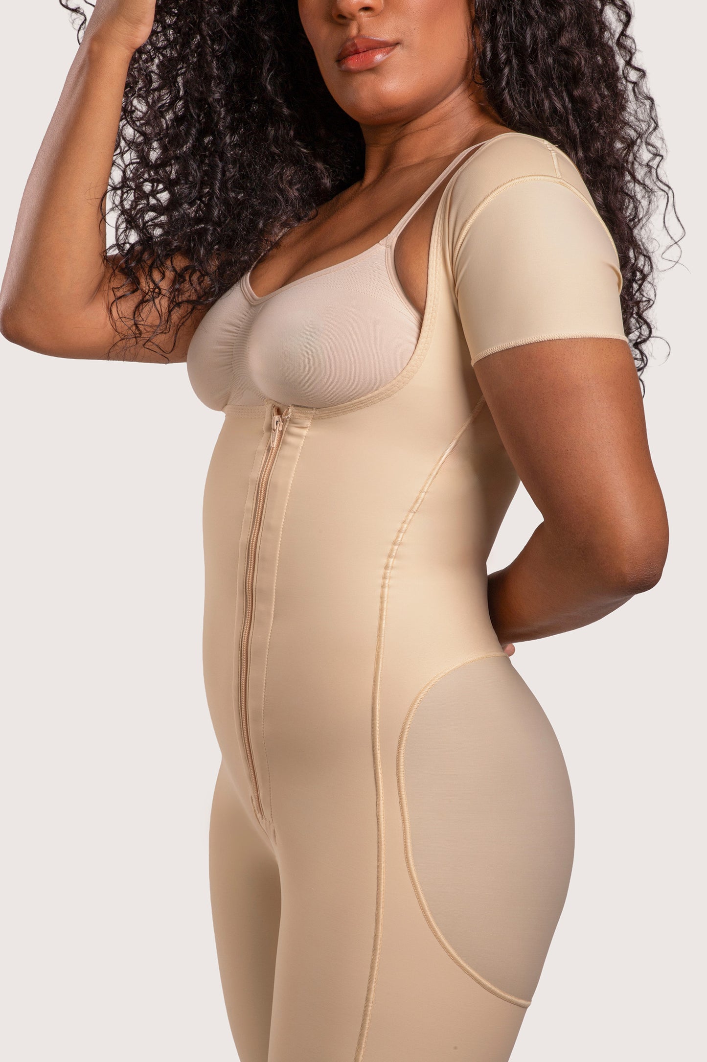 Mid Thigh Bodysuit with Front Zipper (BS09)