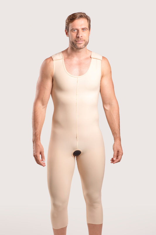 Short Sleeve Mid Calf Pull On Bodysuit (MG08-BK)