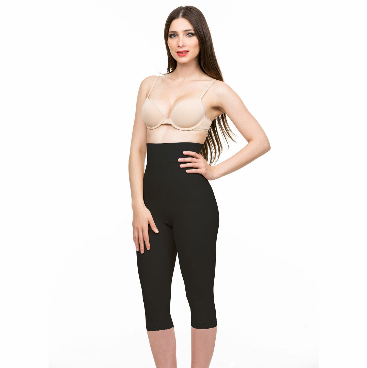 Pull On, Knee Length, Closed Buttocks Enhancing Girdle (BE10-BK)