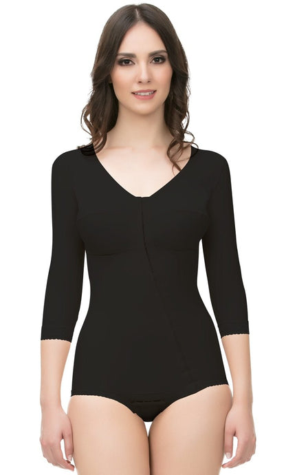 High Back Sleeved Bodysuit with Hook & Eye Closure (BB11)