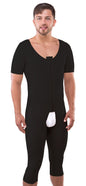 Short Sleeve Mid Calf Pull On Bodysuit (MG08-BK)