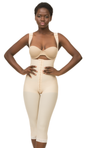 High Back, Hook & Eye, Buttocks Enhancing, Knee Length Girdle with Suspenders (BE13-BK)